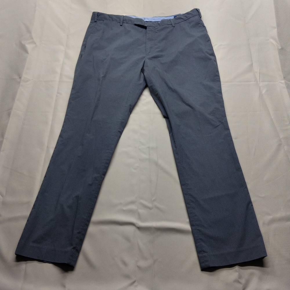 Polo Ralph Lauren Pants Mens 40x32 Gray Flat Front Dress Slacks Slim Fit